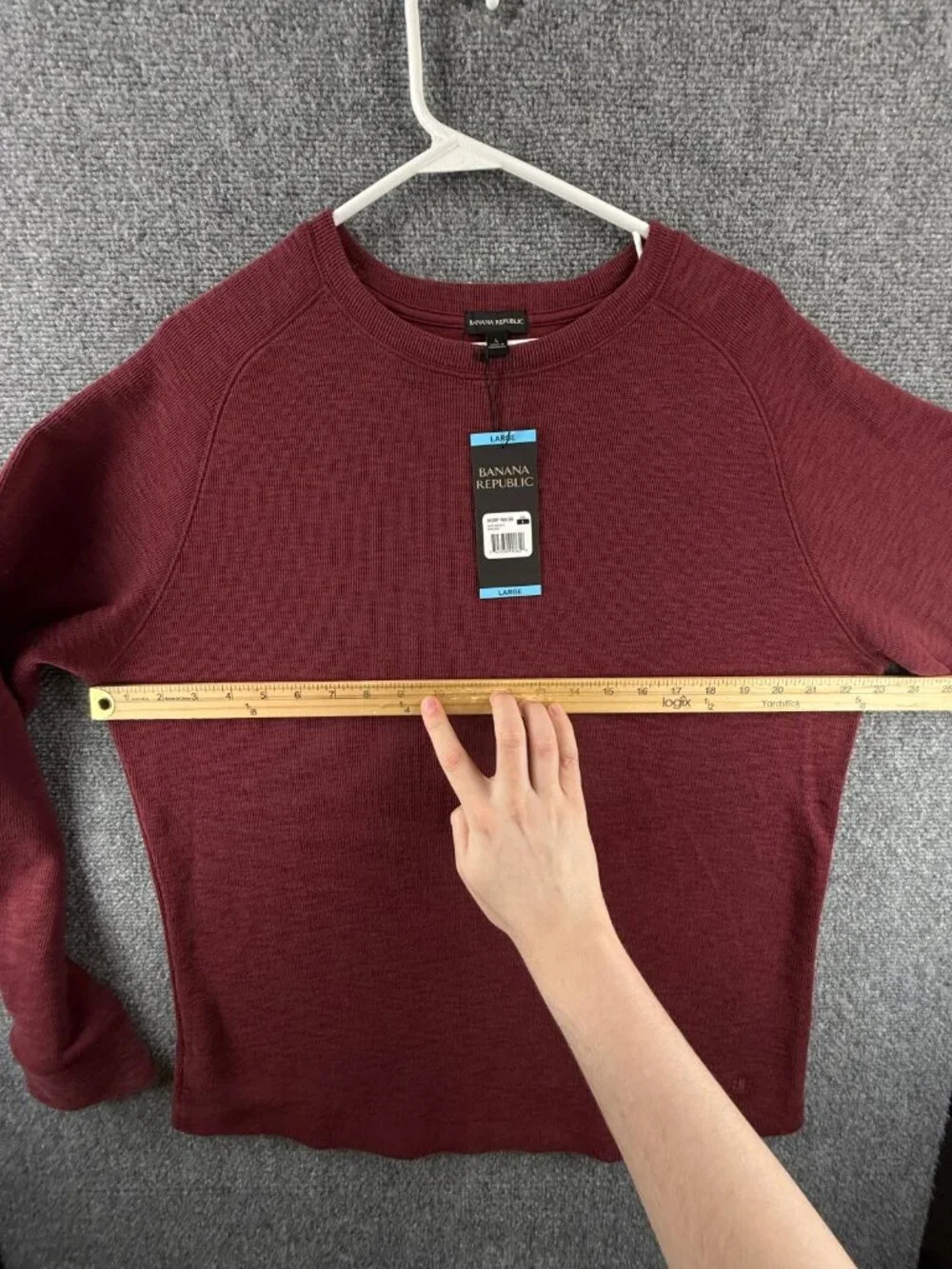 NWT Banana Republic Sweater Men Large Red Double Knit Cew Neck Pullover Jumper